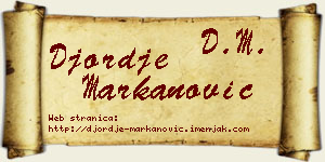Đorđe Markanović vizit kartica